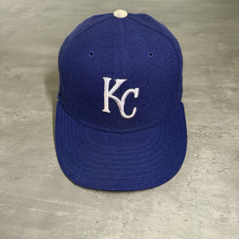 Vintage 90s Kansas City Royals Hat New Era Cap 7 100% Wool USA Made Diamond